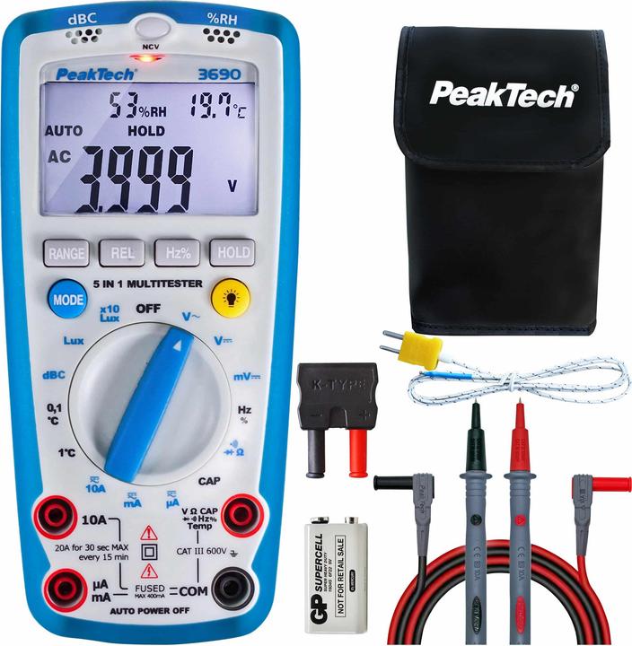 Produktbild Peaktech P 3690 Digitalmultimeter (CAT III 600V)
