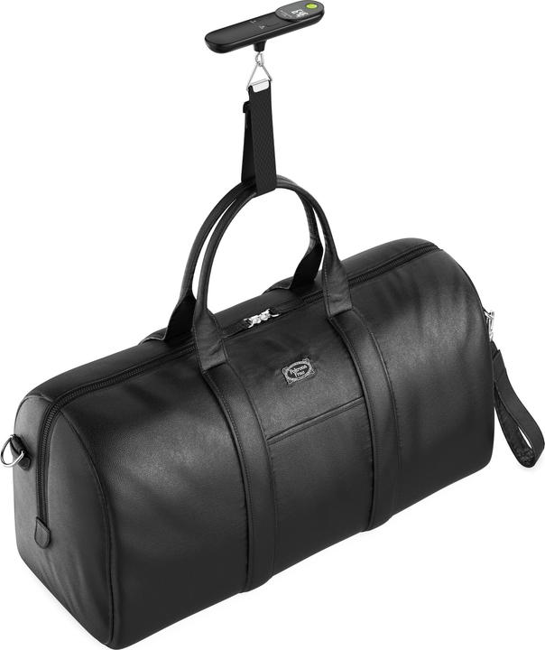 Produktbild Bearware Kofferwaage digital, bis 50 kg, mit Wiegeband & Haken, für Reisen, Gepäckwaage mit Display, schwarz (Kofferwaage)