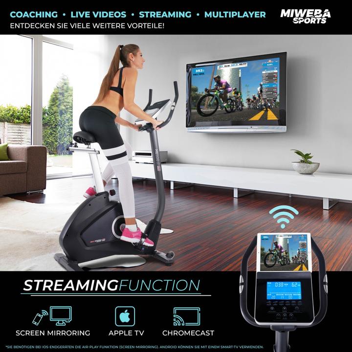 Actual product image Miweba Sports Ergometer ME500 Home Trainer Trim Bike Indoor Cycling Home Cardio (Black)