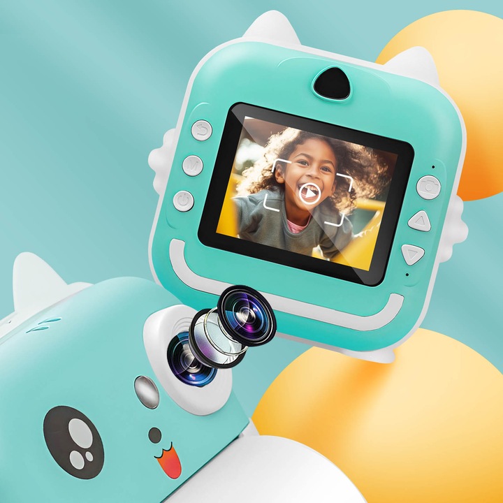 Actual product image Maxlife printing camera MXPC-100 blue