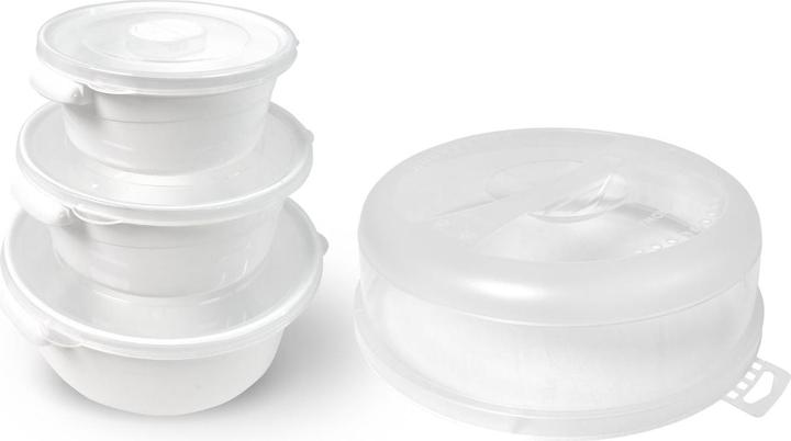 Hobby 4er-Set Mikrowellendose Vorratsdose Gefrierdose mit Mikrowellenhaube (0.50 l)