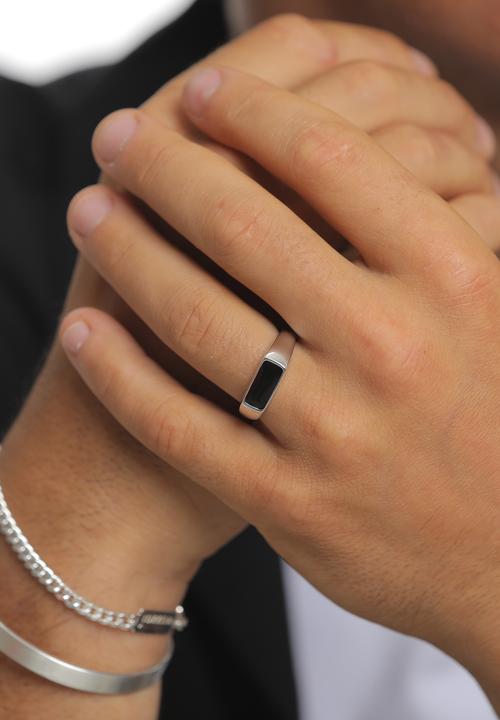 Produktbild Kuzzoi Ring Siegelring Emaille 925 Sterling Silber (62, 66)