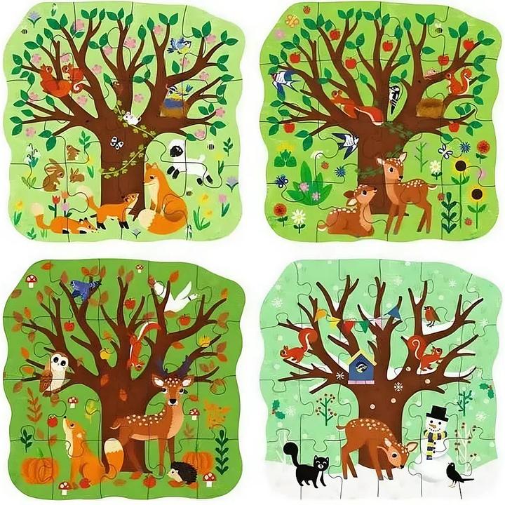 Produktbild Ravensburger Puzzle UP! Vier Jahreszeiten von, 12004002 - 4 konturgeformte Puzzles mit 12, 16, 20 (12 Teile)