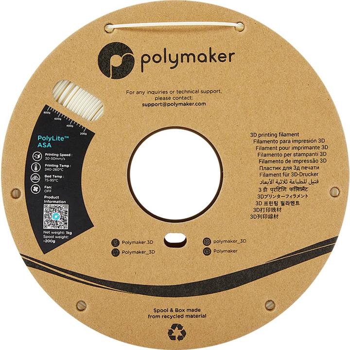 Actual product image Polymaker PF01015 PolyLite Filament ASA UV-resistant, weatherproof, heat-resistant (ASA, 2.85 mm, 1000 g, Beige)