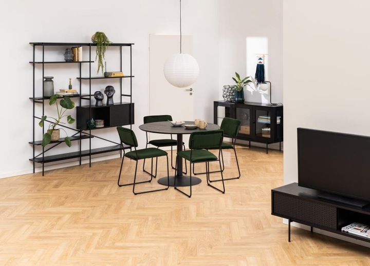 Immagine prodotto AC Design Tavolo da pranzo Barcellona impiallacciato in frassino nero rotondo (110 x 74 cm)