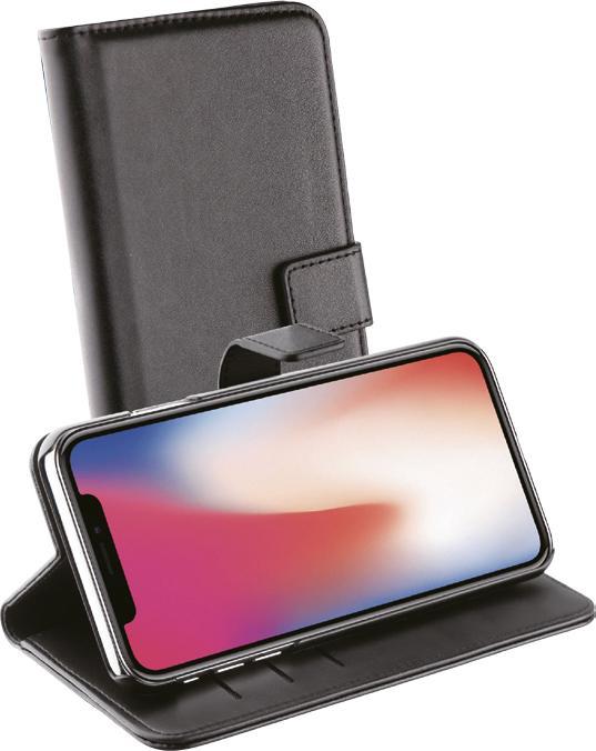 Actual product image Vivanco Leather flip case for iPhone 6,5", with stand function, card slots, black (Apple iPhone XS Max)