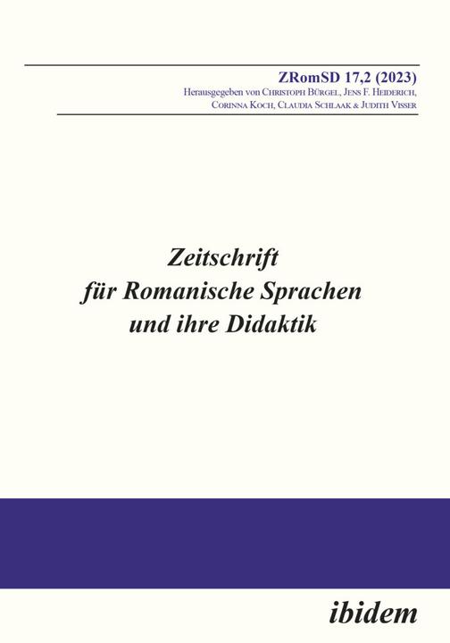Produktbild Zeitschrift für Romanische Sprachen und ihre Didaktik (Deutsch, Französisch, Spanisch, Birgit Schädlich, Lukas Eibensteiner, Manuela Franke, Mario Ruiz Moreno, Michel Le, 2023)