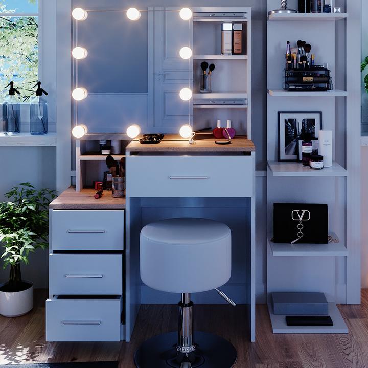 Image du produit Vicco Conrada avec tabouret et éclairage (80 x 36 x 131,5 cm)