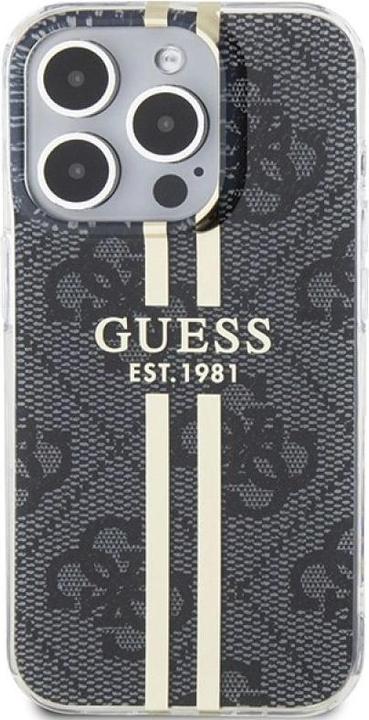 Produktbild Guess GUHCP15LH4PSEGK iPhone 15 Pro 6.1" czarny/black hardcase IML 4G Gold Stripe (Apple iPhone 15 Pro)