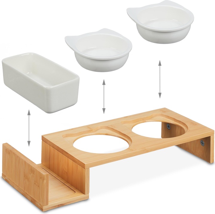 Relaxdays Cat feeding station (0.40 l)