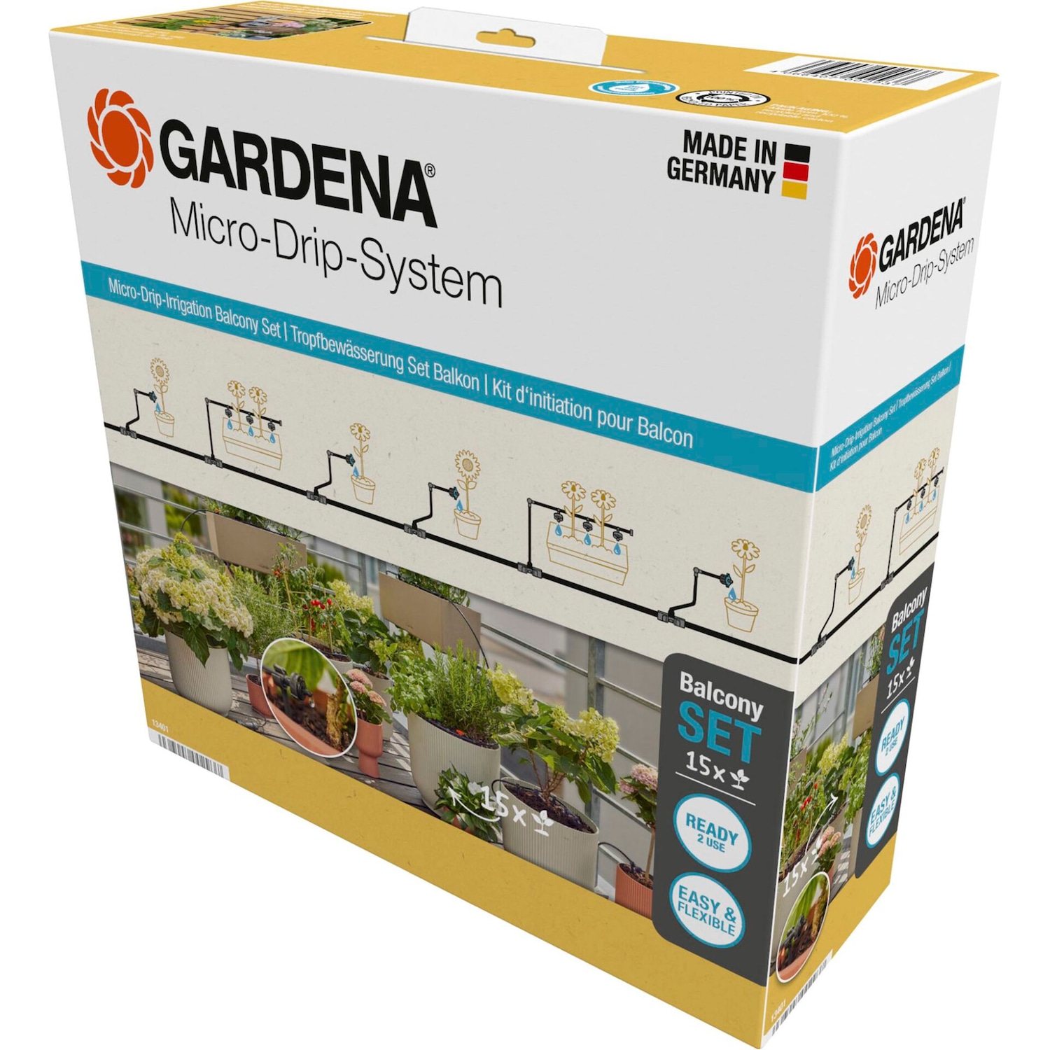 Gardena, Bewässerungssystem, Micro-Drip-System Set Balkon (Tropfbewässerung Set)