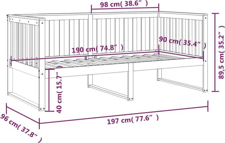 Image du produit vidaXL Tagesbett (90 x 190 cm)
