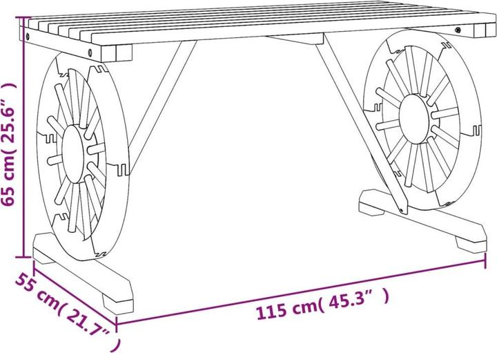 Produktbild vidaXL Gartentisch (55 x 115 x 65 cm)