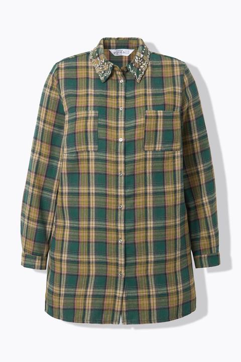 Actual product image Studio Untold Rhinestone Plaid Blouse (46, 48)