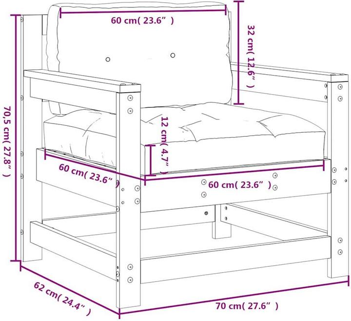 Produktbild vidaXL Gartenstuhl