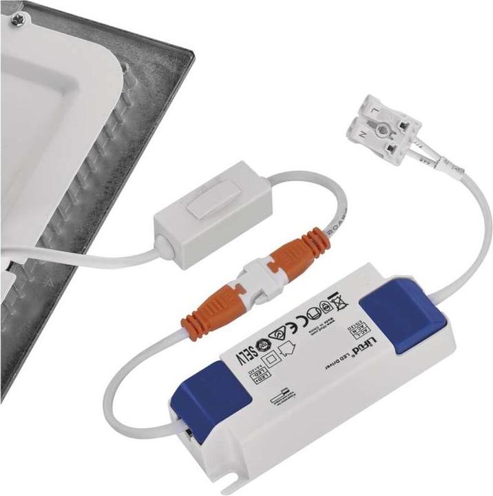 Produktbild Emos LED-Einbauleuchte NEXXO, quadratisch, silber, 12,5W, mit Change CCT (1050 lm)