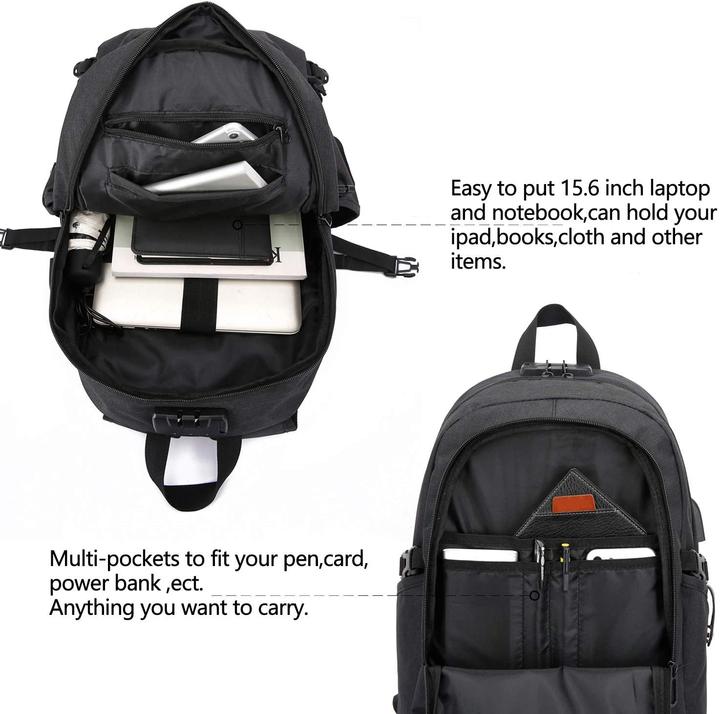Produktbild Wenig Anti-Diebstahl Laptoptasche (15.6 Zoll, Schwarz)