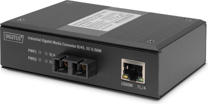 Digitus Industriellerl Gigabit Medien Konverter 10/100/1000BaseT zu 1000Base-SX SC 0.5km erweiteter Temp....