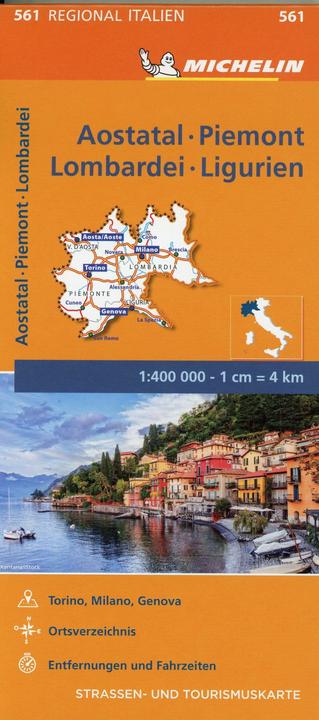 Michelin Valle d'Aosta, Piemonte, Lombardia e Liguria. Carta stradale e turistica 1:400.000 400000