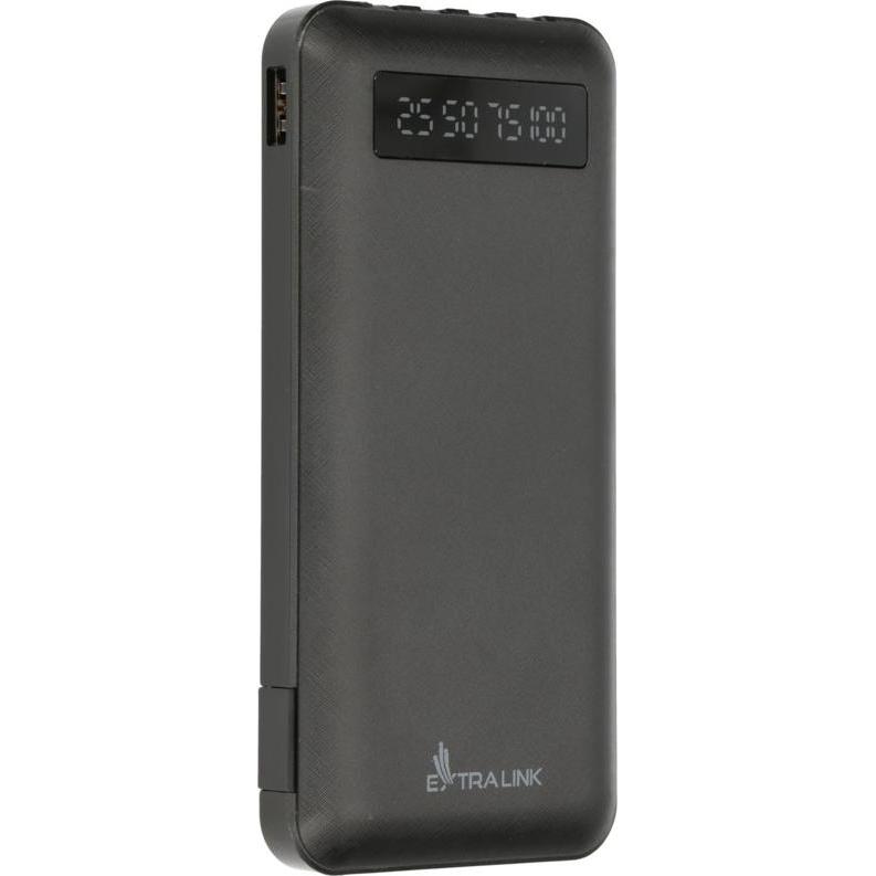 Thumbnail - Extralink EX.19607 power bank Lithium Polymer (LiPo) Black (10000 mAh, 10 W, 37 Wh), Powerbank, Schwarz