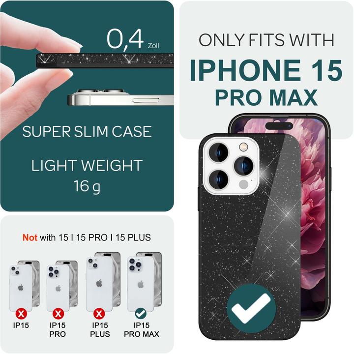 Produktbild Nalia Glitzer Hülle (Apple iPhone 15 Pro Max)