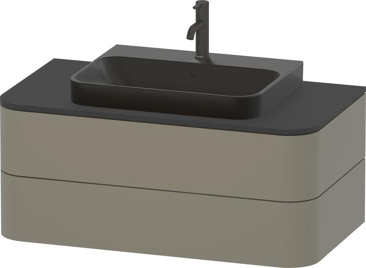 Actual product image Duravit Countertop basin HAPPY D.2 PLUS m ÜL m HLB 600x460mm 1 HL anthracite matt (460 mm, 600 mm)