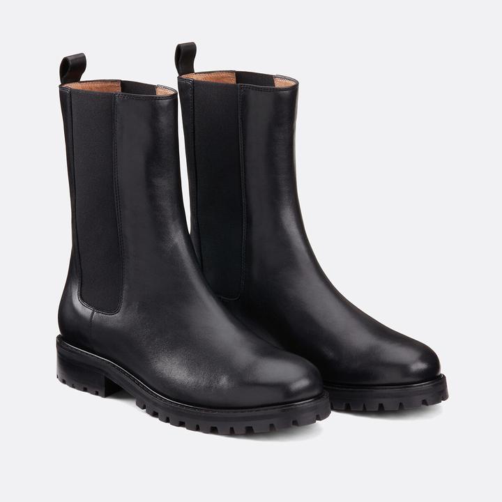 Produktbild La Redoute Collections Chelsea Boots mit gezackter Sohle aus Glattleder (38)