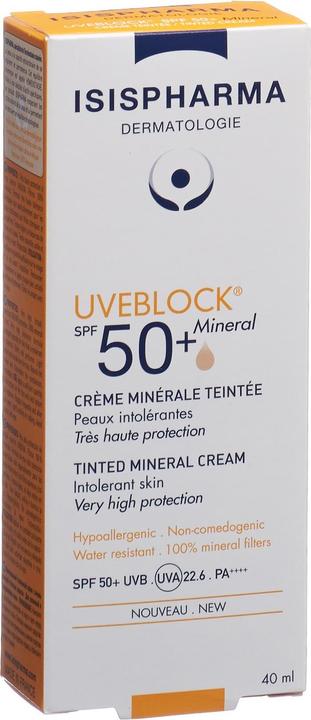 Actual product image Isispharma Uveblock Mineral Teinte Spf50+ (Sun cream face, SPF 50+, 40 ml)