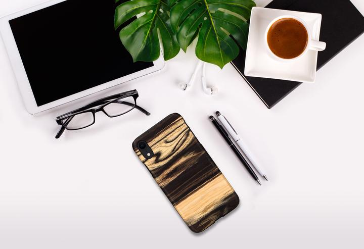 Immagine prodotto Man&Wood Custodia per smartphone iPhone XR bianco ebano nero (Apple iPhone XR)