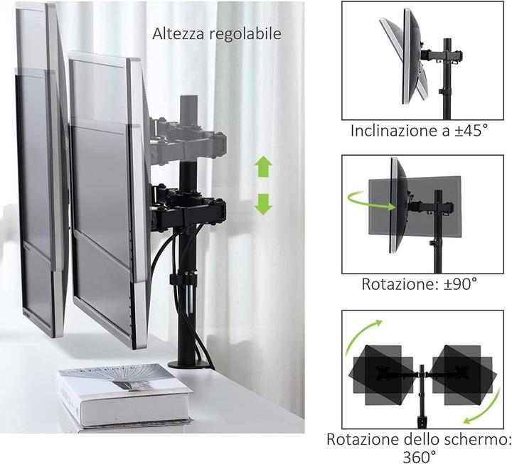 Image du produit Techly Kit de fixation (fixation de serrage pour table, bras de fixation pour double écran, etc. (Tables, 27", 10 kg)