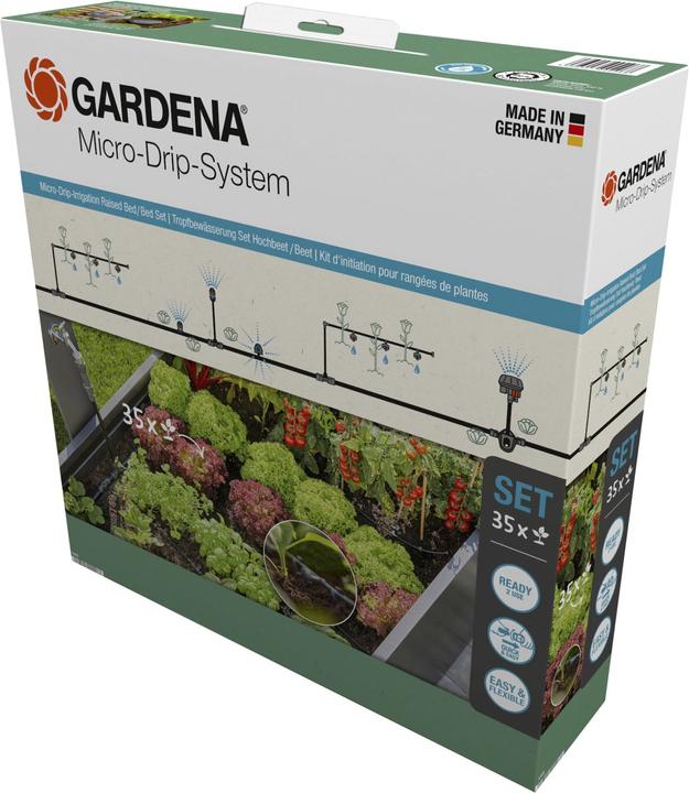 Image du produit Gardena Kit système Micro-Drip pour plate-bande/parterre surélevé (Kit d'irrigation goutte à goutte)