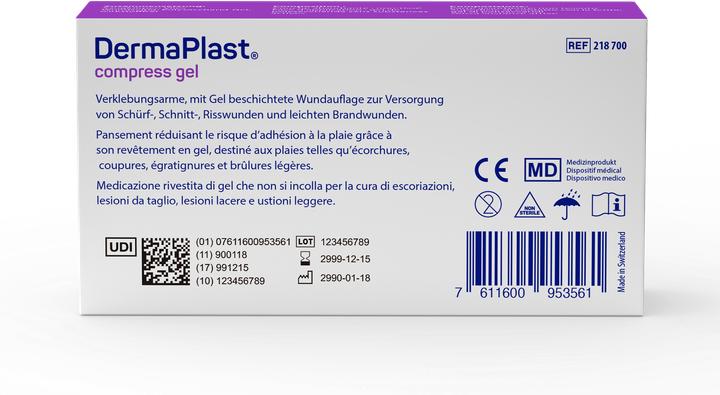 Nutritional values and ingredients DermaPlast Compress Gel (20 x)