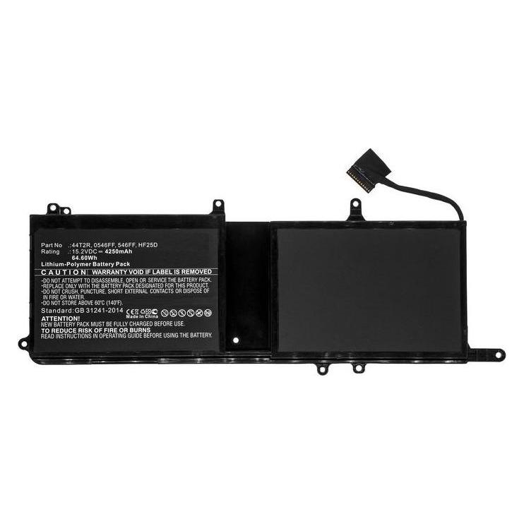 Dell Main Battery Pack 15.2V 4250mAh (4 Zellen, 4250 mAh), Notebook Akku, Schwarz