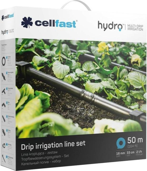 MGA Cellfast 19-060 Hydro™ Tropfbewässerungssystem Set UV-Strahlen- und chemikalienbeständig Gartenbewäs (Tropfbewässerung Set)