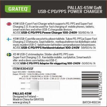 Nährwerte und Zutaten Screenor Pallas Wall Charger Gan Pd/Pps USB-C 45w (45 W)