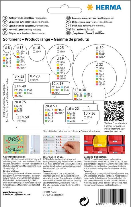Actual product image HERMA Multipurpose labels