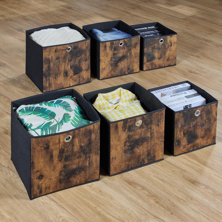 Actual product image Relaxdays 6x storage box (26 x 26 x 26 cm, 18 l)