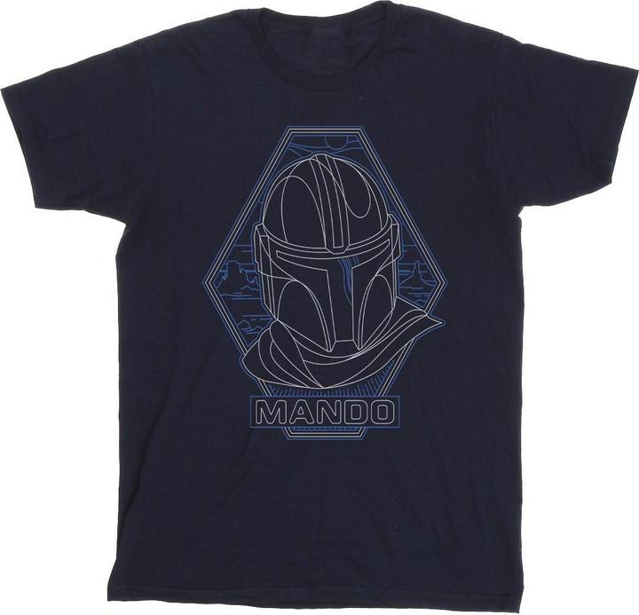 Image du produit Star Wars - T-shirt THE MANDALORIAN OUTLINE HELM DIAMOND - Homme (S)