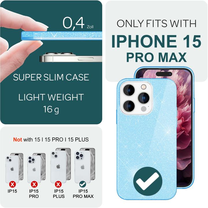 Produktbild Nalia Glitzer Hülle (Apple iPhone 15 Pro Max)