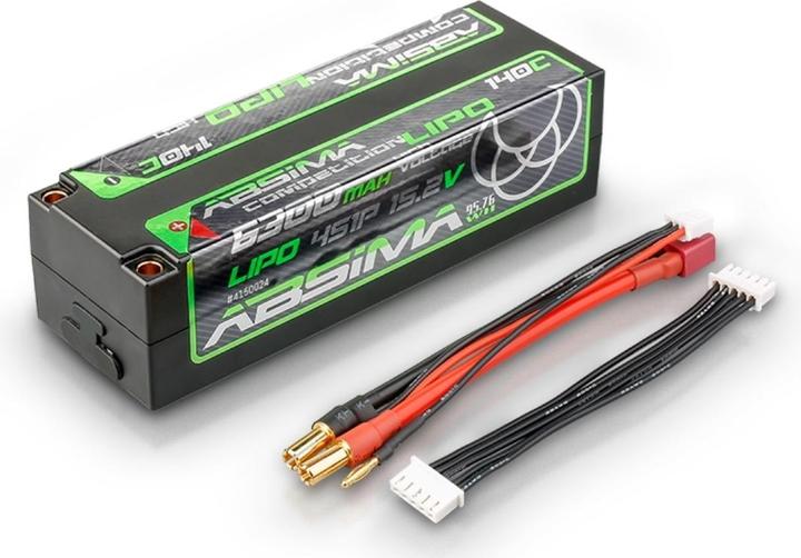 Actual product image Absima Competition LiPo HV 140C/4S1P HC 6300mAh 5mm (15.20 V, 6300 mAh)