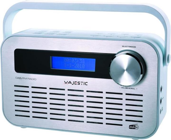 Majestic Neu DAB-843W Digitales tragbares Radio Silber (DAB, DAB+, FM)