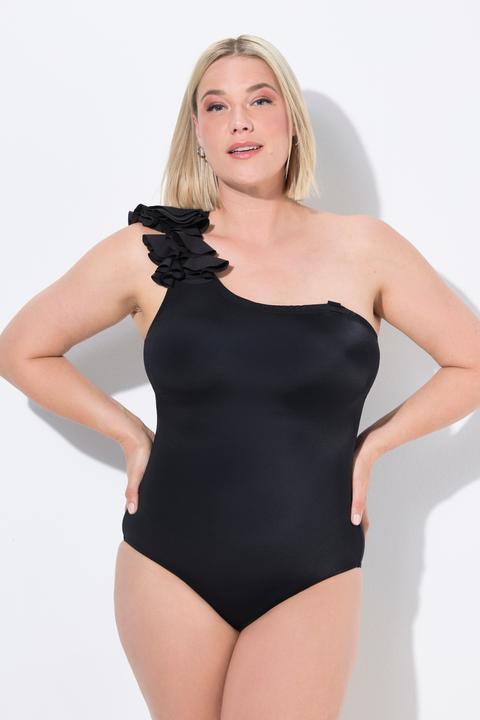 Image du produit Ulla Popken Maillot de bain avec bonnets souples, volants, bretelle gauche amovible, matière recyclée (58)