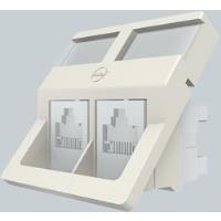 Image du produit Molex DIN 49075 DG+ Angled Module, 2xRJ45, 568A/B, UTP, PowerCat 6, White