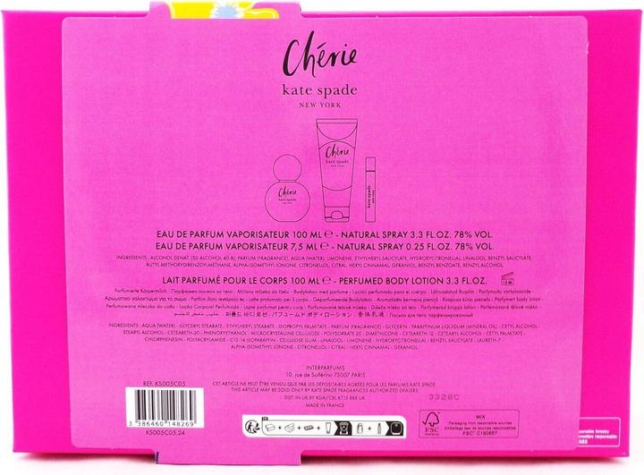 Actual product image Kate Spade Cherie 3 Piece Eau De Parfum Gift Set for Women Spray (Perfume set)