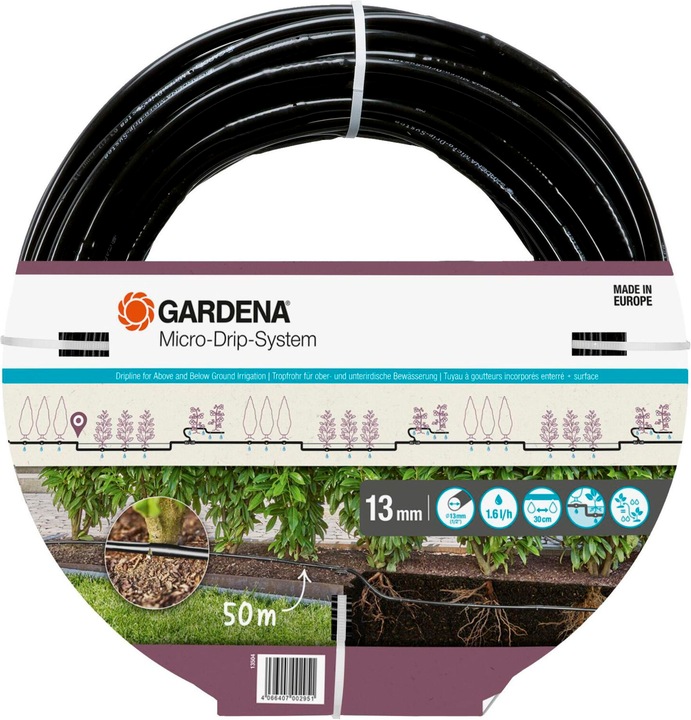 Productafbeelding Gardena Boven- en ondergrondse druppelslang voor struiken/haagjes (Druppelslang + druppelslang)