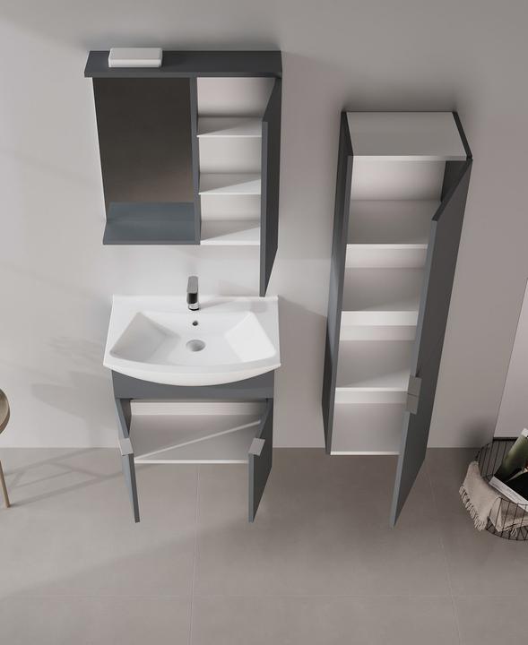 Produktbild Homitis Purus 65 Bathroom Cabinet With Sink & Mirror Set (2 Pieces)