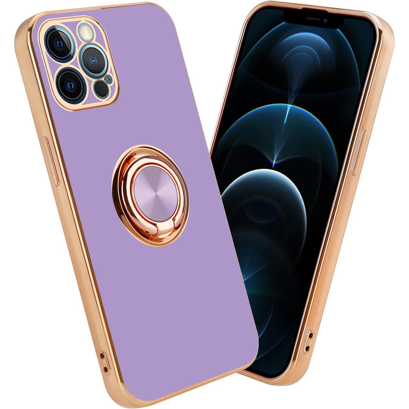 Cadorabo Hülle für Apple iPhone 12 PRO im TPU mit Kameraschutz und Ring LM089 Style (Apple iPhone 12 Pro), Smartphone Hü...