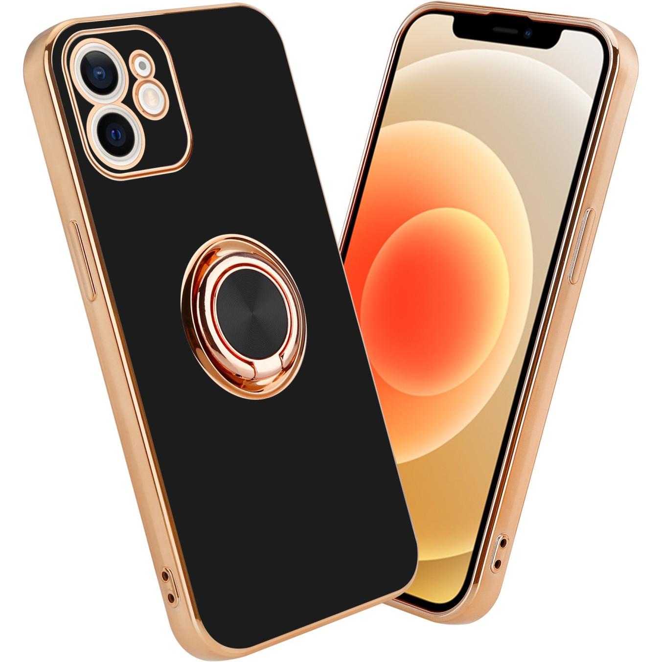 Cadorabo Hülle für Apple iPhone 12 im TPU mit Kameraschutz und Ring LM089 Style (Apple iPhone 12), Smartphone Hülle, Sch...