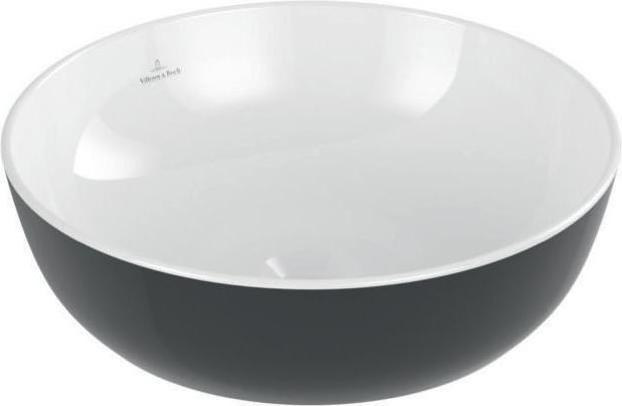 Actual product image Villeroy & Boch Artis countertop washbasin 43 cm round white/black 417943BCT8 (430 mm, 430 mm)