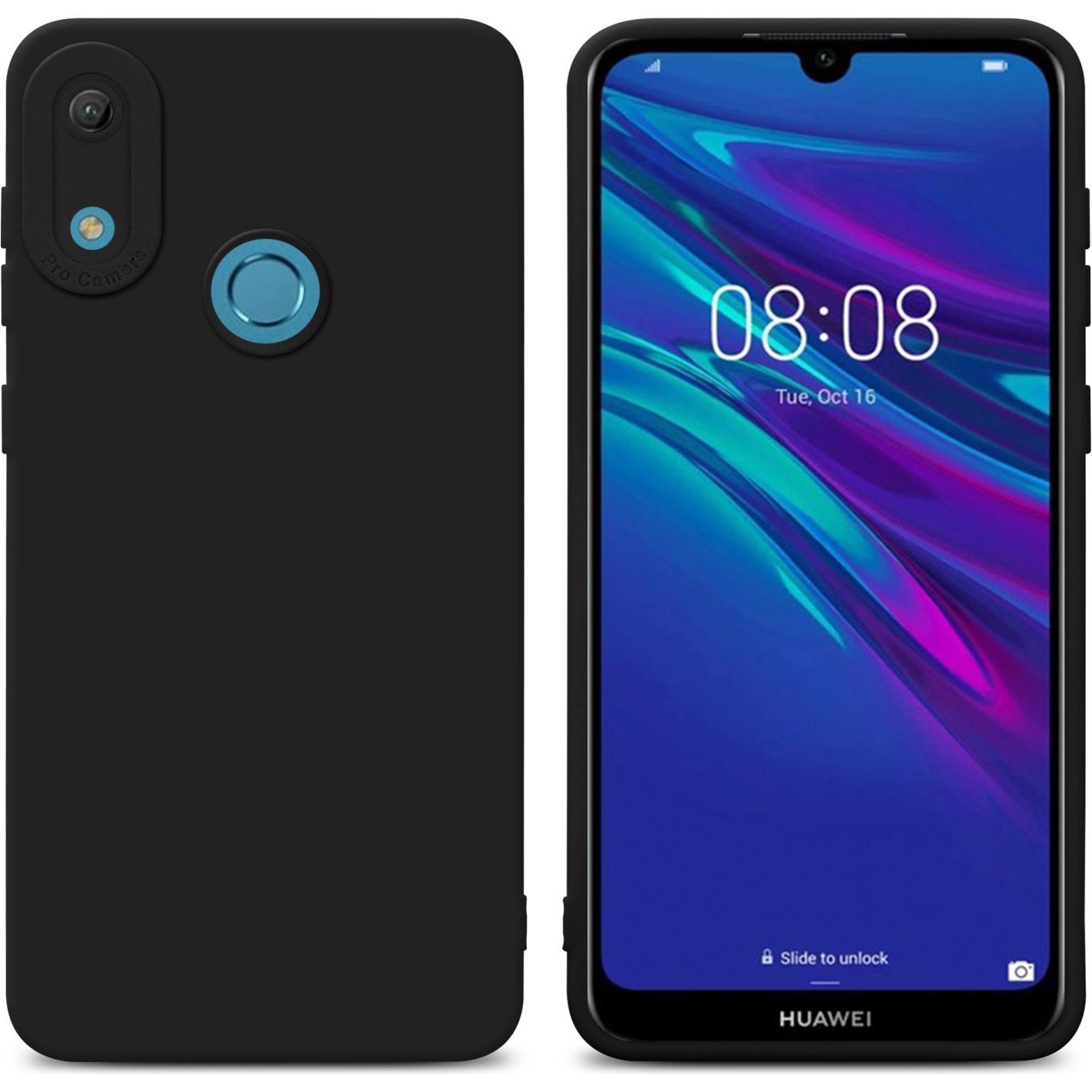 Cadorabo Hülle für Huawei Y6 2019 im TPU Fluid LM162 Style (Huawei Y6 (2019)), Smartphone Hülle, Schwarz